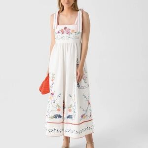 HUNTER BELL Stefy DressWhite Floral Embroidered Maxi Dress NWT Size 2